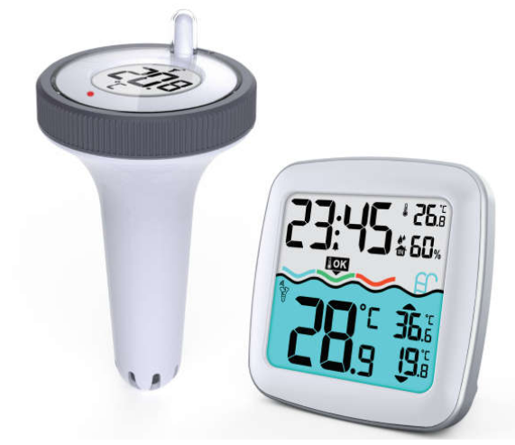 MALDIVE Funk-Poolthermometer mit Uhr