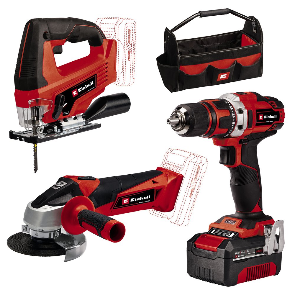 EINHELL Maschinen-Set TE-TK 18/3 Li (JS+CD+AG)
