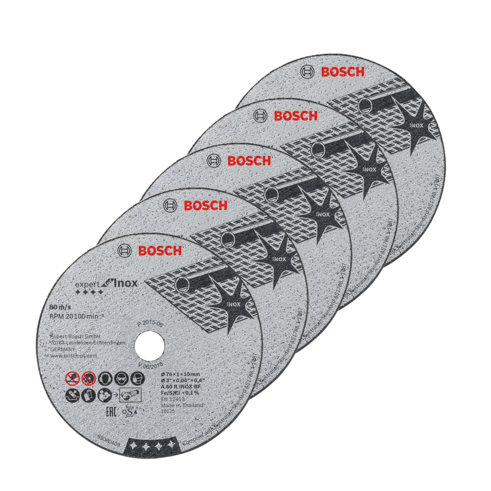 BOSCH 5 Inox-Trennscheiben 76 x 1 x 10 mm