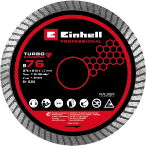EINHELL Diamanttrennscheibe 76 x 1,8 mm EINHELL Diamanttrennscheibe 76 x 1,8 mm