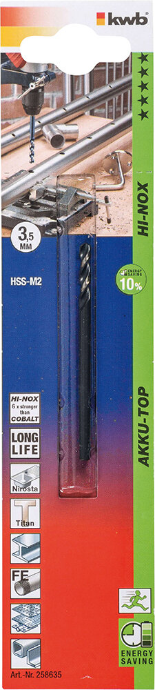KWB HSS-Bohrer HI-NOX 3,5 mm Ø AkkuTop