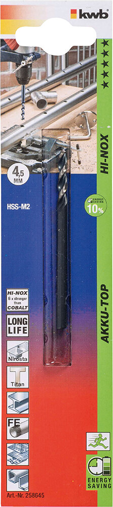 KWB HSS-Bohrer HI-NOX 4,5 mm Ø AkkuTop