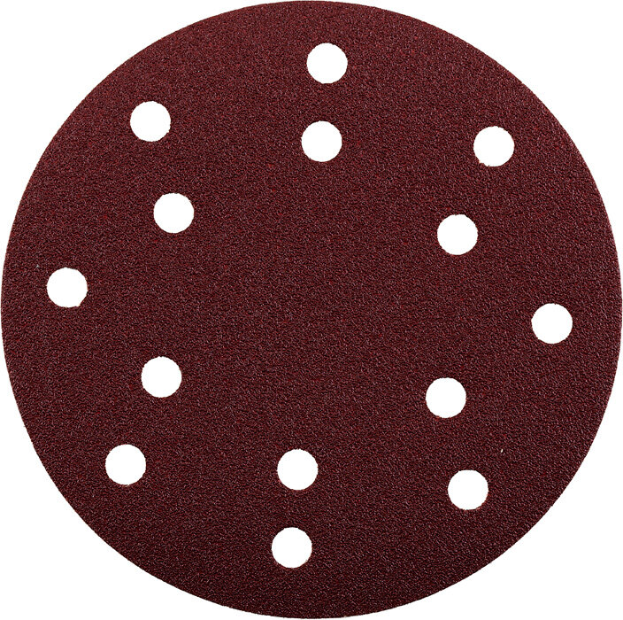 KWB 5 QUICK-STICK Schleifscheiben Ø 150 mm, gelocht, K 60, HOLZ & METALL, Edelkorund