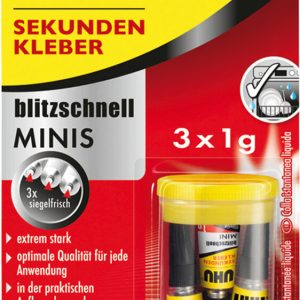 UHU Sekundenkleber flüssig-Minis 3 x 1 g UHU Sekundenkleber flüssig-Minis 3 x 1 g