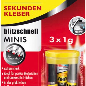 UHU Sekundenkleber Gel-Minis 3 x 1 g UHU Sekundenkleber Gel-Minis 3 x 1 g