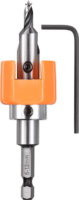 KWB HSS-M2 Hartholzbohrer mit verstellbarem Tiefenstopp und Senker, Ø 5.0 mm