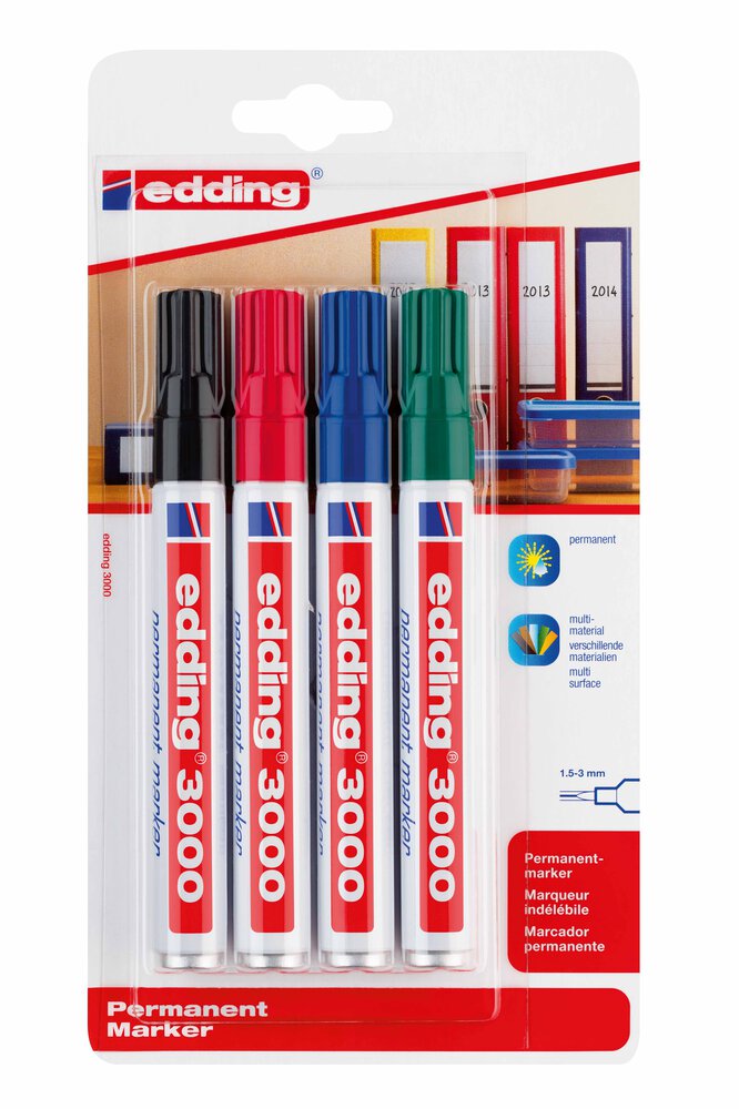 EDDING Permanent-Marker-Set e-3000/4 4-tlg.