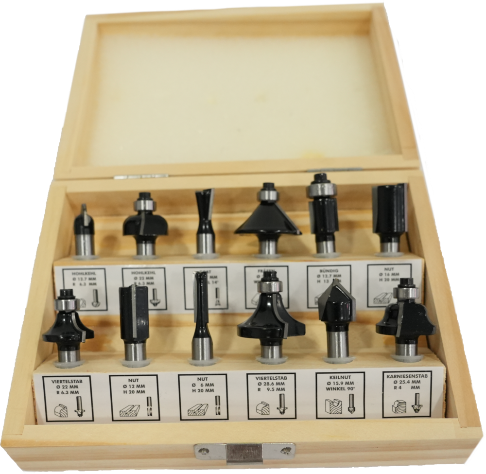 KRAFTBOX PROFESSIONAL HM-Fräser-Satz 12-tlg.