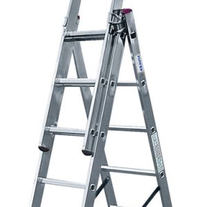 KRAUSE Alu-Kombileiter m. Treppenfunktion 3 x 7 Sprossen