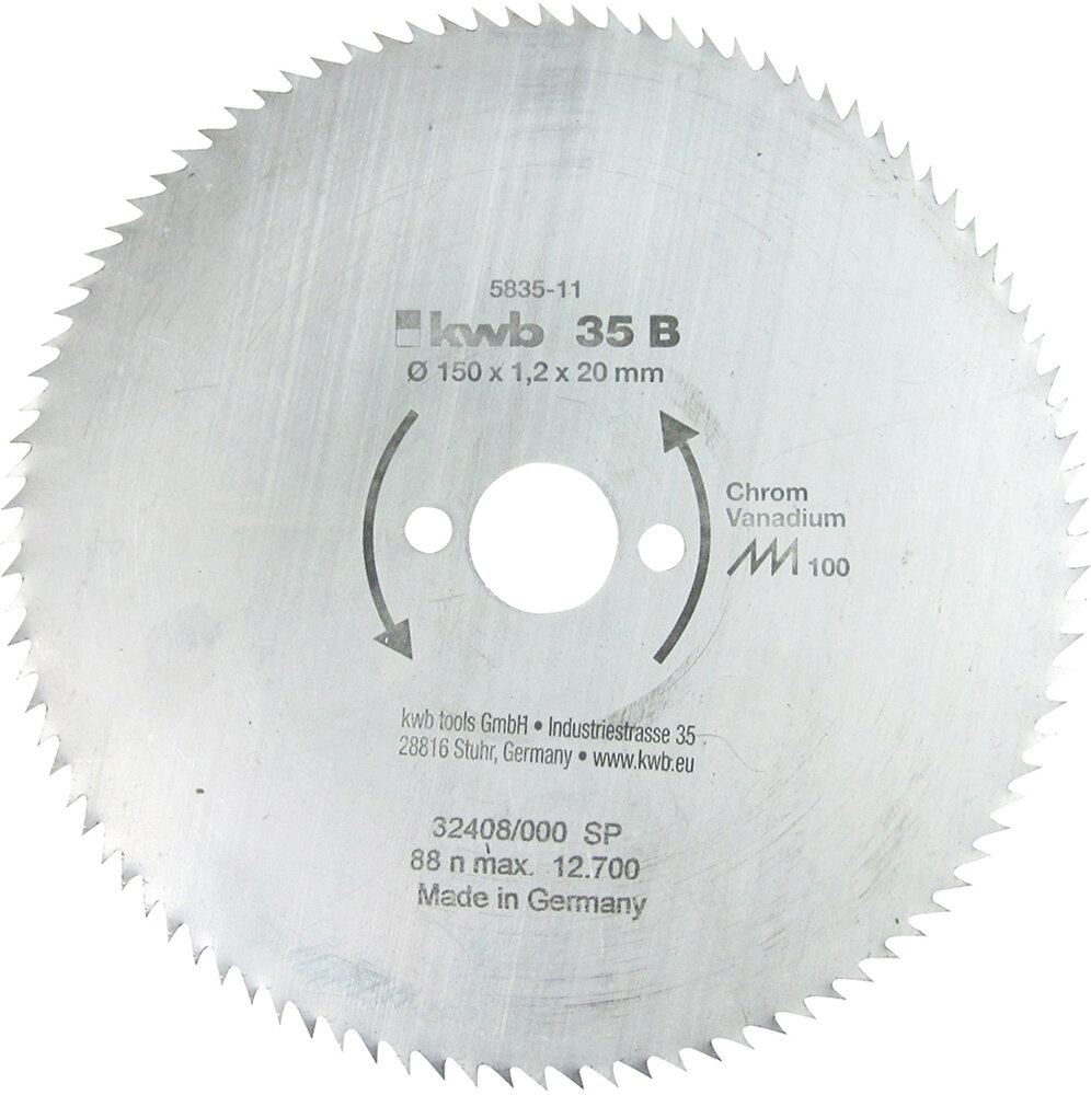 KWB Feinzahn-Sägeblatt 150 x 20 mm Ø, 100 Zähne