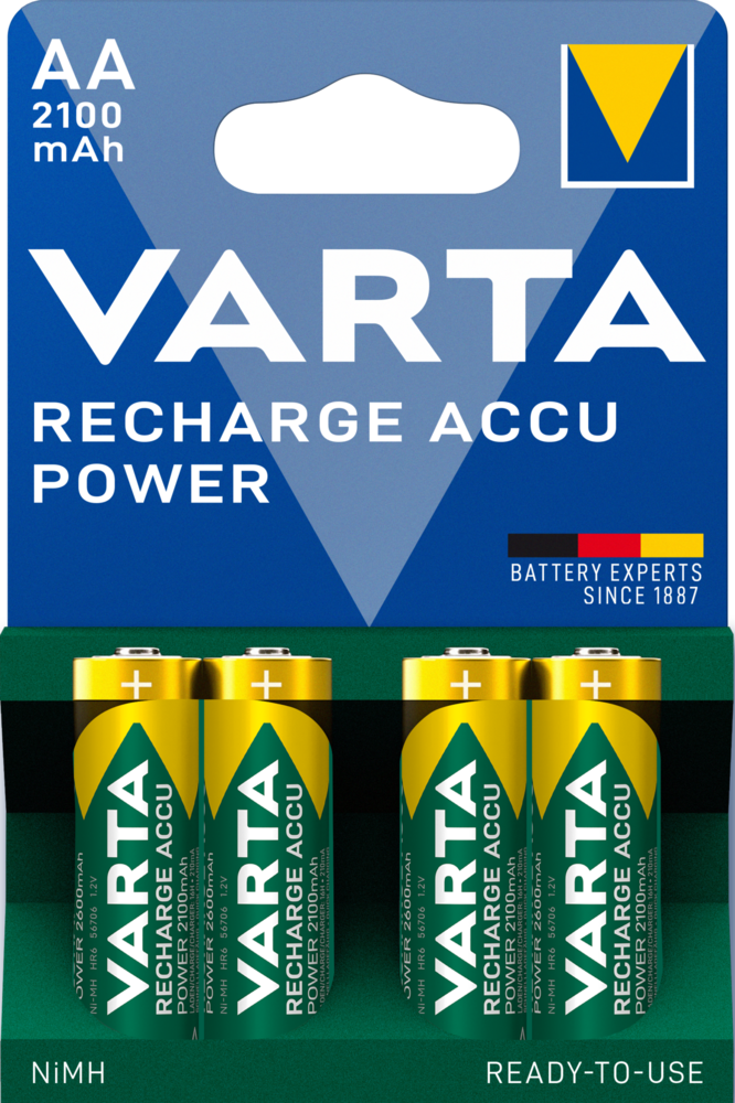VARTA 4 NiMH-Akku-Batterien Mignon AA