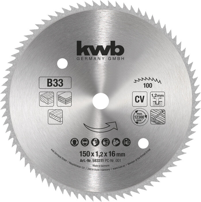 KWB Profilholz-Kreissägeblätter für Handkreissägen Ø 150 x 16 mm