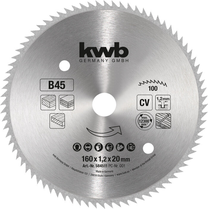 KWB Profilholz-Kreissägeblätter für Handkreissägen Ø 160 x 20 mm