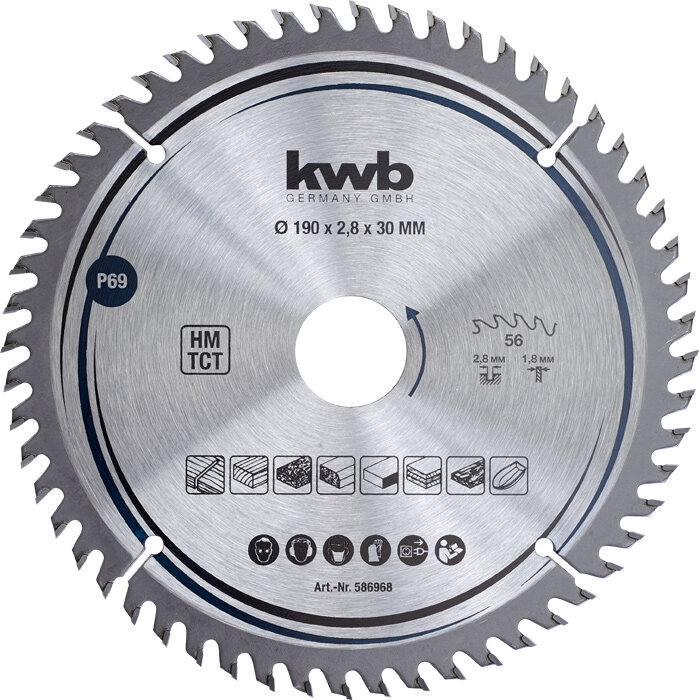 KWB Präzisions-Kreissägeblätter für Handkreissägen Ø 190 x 30 mm