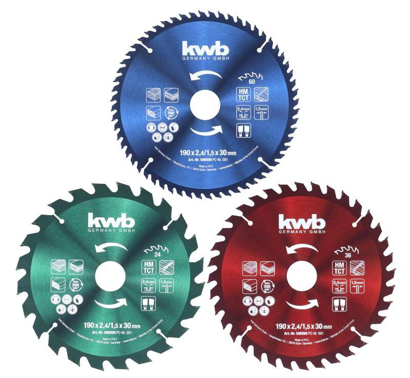 KWB Kreissägeblattsatz 190x30mm - 3-tlg.