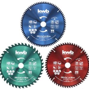 KWB Kreissägeblattsatz 250x30mm – 3-tlg. KWB Kreissägeblattsatz 250x30mm – 3-tlg.