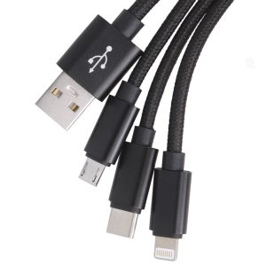maXlife 3in1 USB Ladekabel für USB-C, Lightning und Micro USB Schnittstelle maXlife 3in1 USB Ladekabel für USB-C, Lightning und Micro USB Schnittstelle