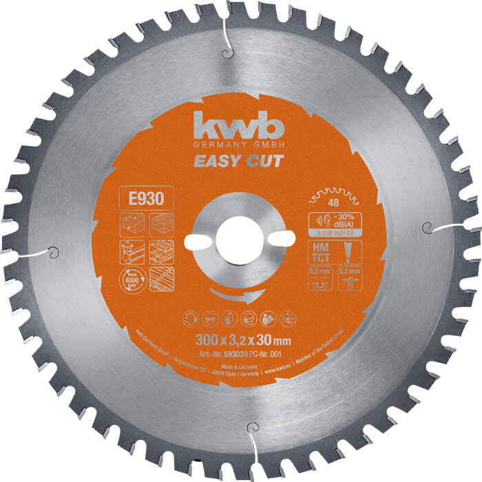 KWB EASY-CUT Kreissägeblätter Ø 300 x 30 mm für Bau- und Tischkreissägen