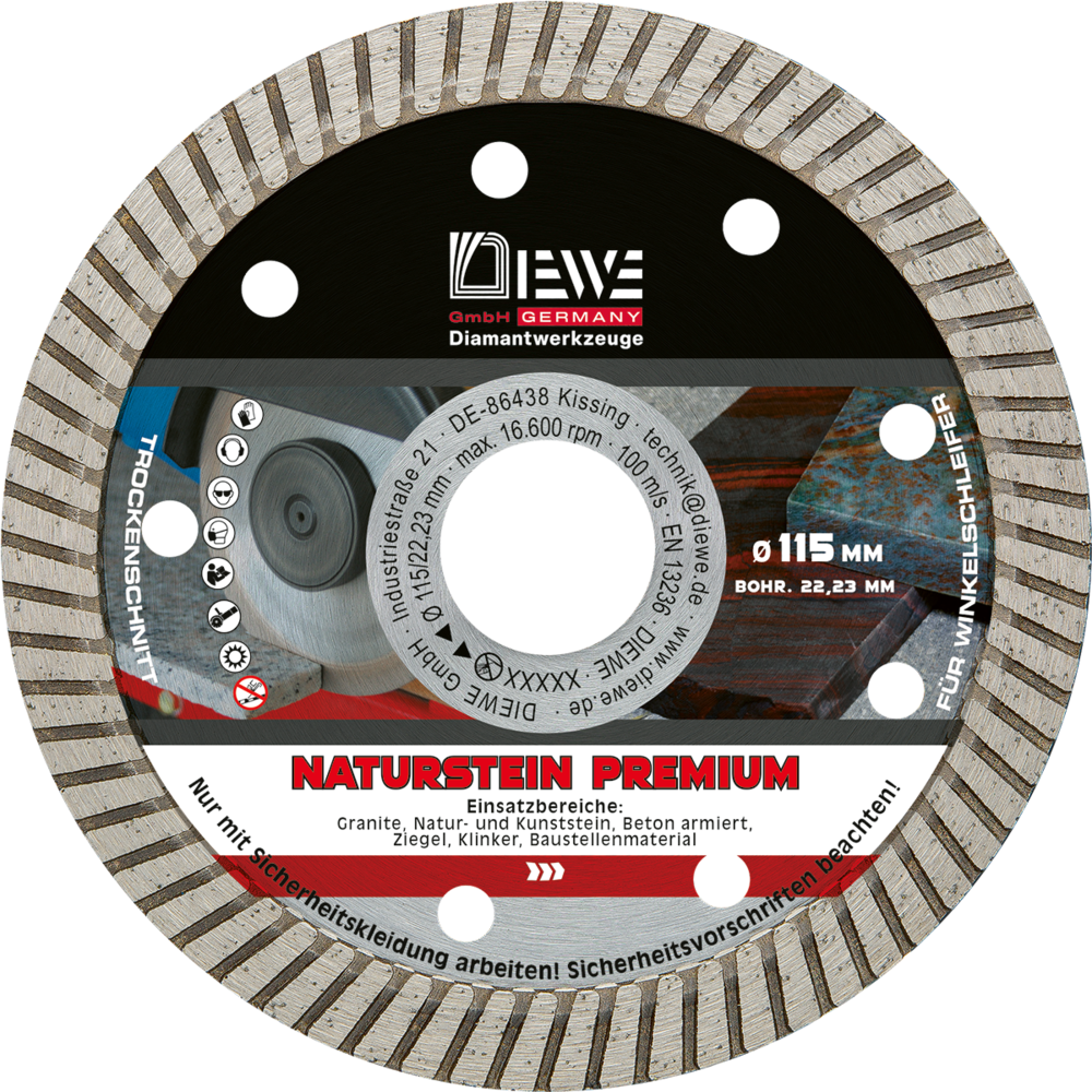 DIEWE Turbo-Diamant-Trennscheibe Selection 115 mm Ø