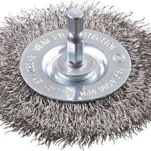 KWB Scheibenbürste, Edelstahl-Draht, rostfrei, gewellt, Ø 75 mm, grob