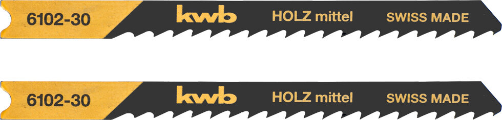 KWB 2 Stichsägeblätter mittel, Holzbearbeitung, spezieller Einstichzahn, HCS