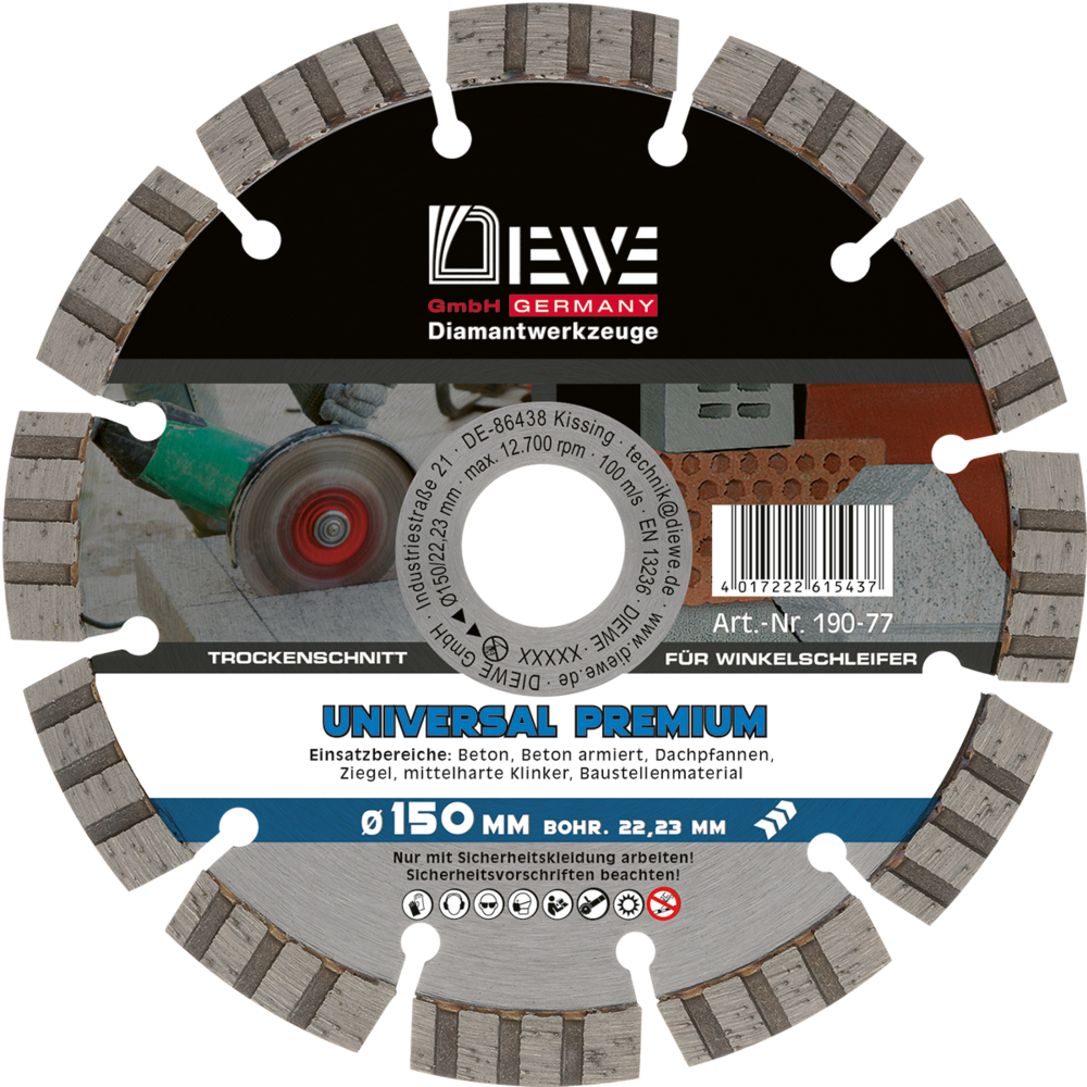 DIEWE Universal-Diamant-Trennscheibe Selection SLU 150 mm Ø