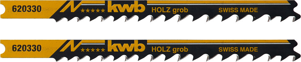 KWB 2 Stichsägeblätter, Universalschaft, grob, Holzbearbeitung, HCS