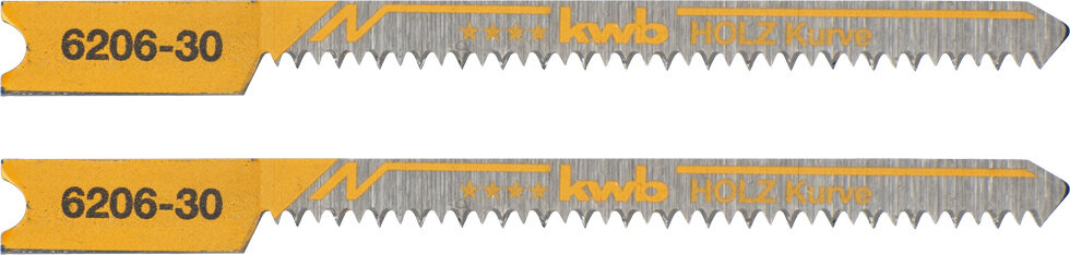 KWB 2 Stichsägeblätter, Universalschaft, Kurve, Holzbearbeitung, HCS
