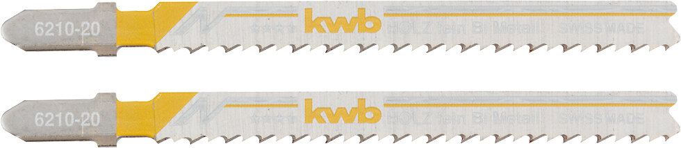 KWB 2 Stichsägeblätter, Holzbearbeitung, konisch geschliffen, Bi-Metall, Einnockenschaft, fein