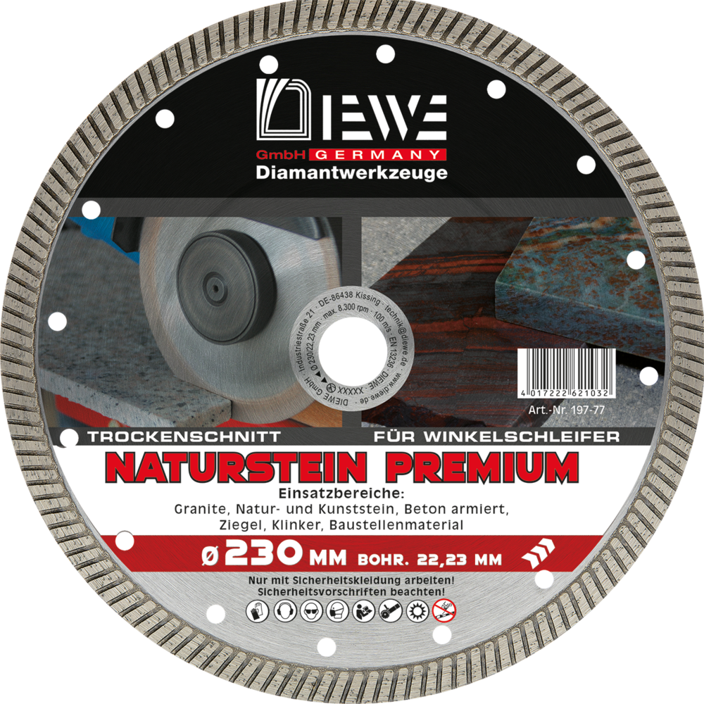 DIEWE Turbo-Diamant-Trennscheibe Selection 230 mm Ø