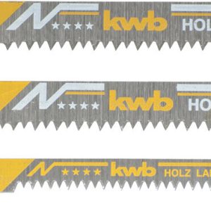 KWB Stichsägeblatt-Set, LAMINAT, Holzbearbeitung, Bi-Metall, 2 x fein, 1 x Kurve KWB Stichsägeblatt-Set, LAMINAT, Holzbearbeitung, Bi-Metall, 2 x fein, 1 x Kurve