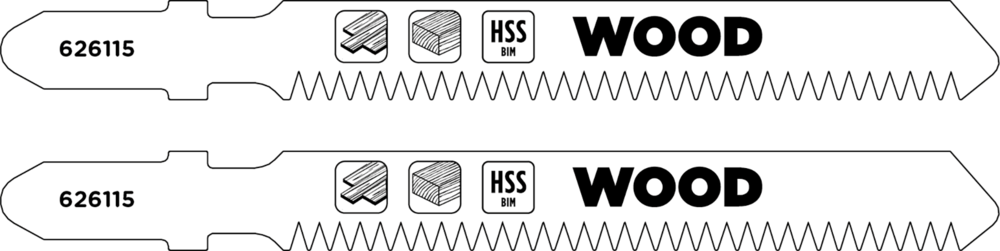 KWB 2 HSS-Bi-Metall-Stichsägeblätter 83/59 mm, LAMINAT, Holzbearbeitung, fein