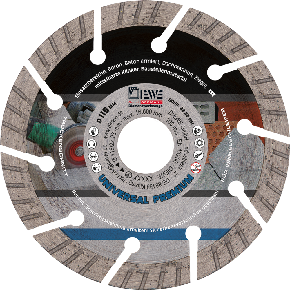 DIEWE Universal-Diamant-Trennscheibe Selection SLU 115 mm Ø