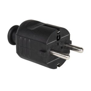PC ELECTRIC Schutzkontaktstecker PP 2SL Tülle zentral IP20 schwarz PC ELECTRIC Schutzkontaktstecker PP 2SL Tülle zentral IP20 schwarz