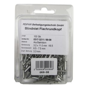 FEIFAR 100 Blindnieten 3,2 x 11 mm FEIFAR 100 Blindnieten 3,2 x 11 mm