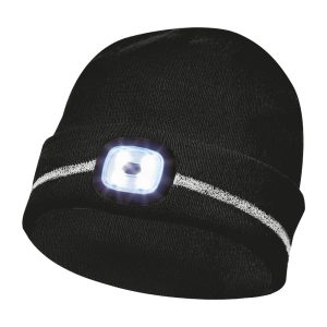 GEBOL Haube LED mit Reflektionsstreifen schwarz GEBOL Haube LED mit Reflektionsstreifen schwarz