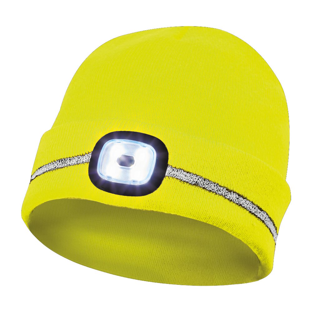 GEBOL Haube LED mit Reflektionsstreifen gelb