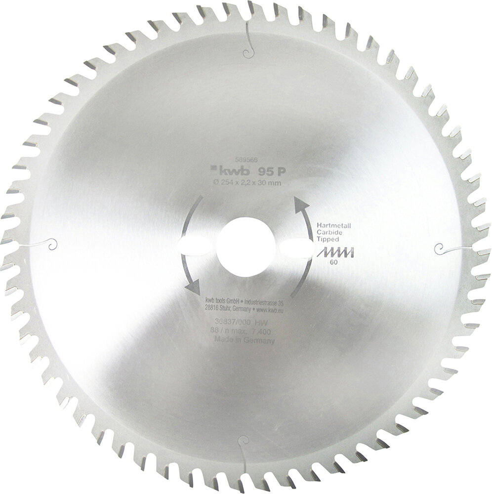 KWB HM-Sägeblatt 254 x 30 mm Ø, 60 Zähne