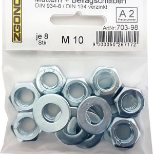 Zgonc 8 Muttern + Beilagscheiben M10 Zgonc 8 Muttern + Beilagscheiben M10