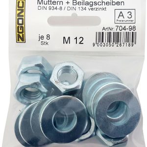 Zgonc 8 Muttern + Beilagscheiben M12 Zgonc 8 Muttern + Beilagscheiben M12