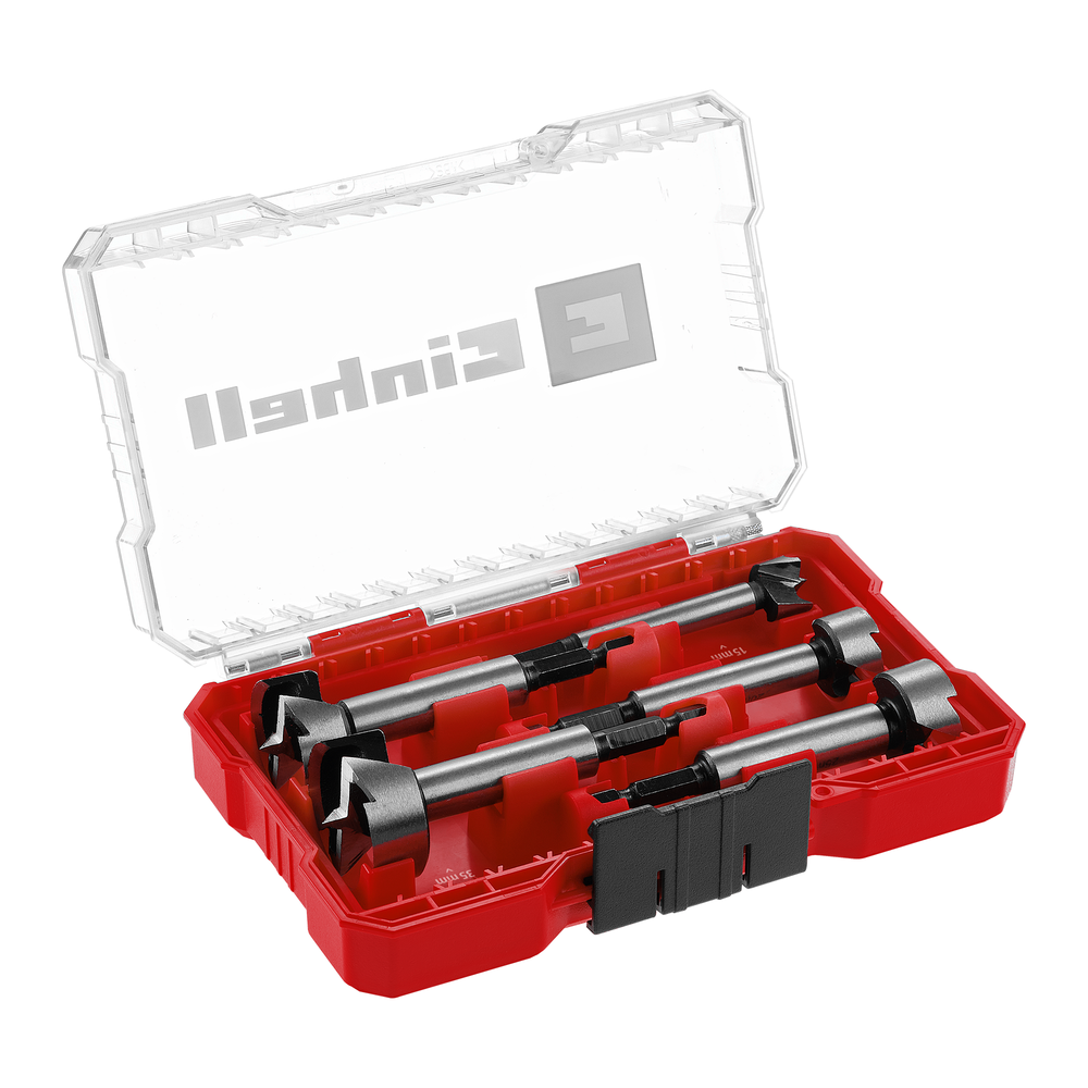 EINHELL 5x Forstnerbohrer (Ø 15 / 20 / 25 / 30 / 35 mm), 1x M-CASE (17,5 x 8,0 x 3,5 cm)