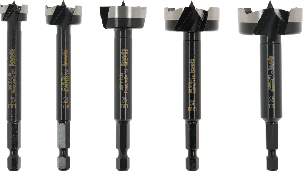 KWB Forstnerbohrer-Set mit 1/4" E 6.3 Schaft, 5-tlg.