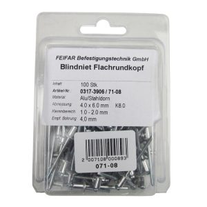 FEIFAR 100 Blindnieten 4 x 6 mm FEIFAR 100 Blindnieten 4 x 6 mm