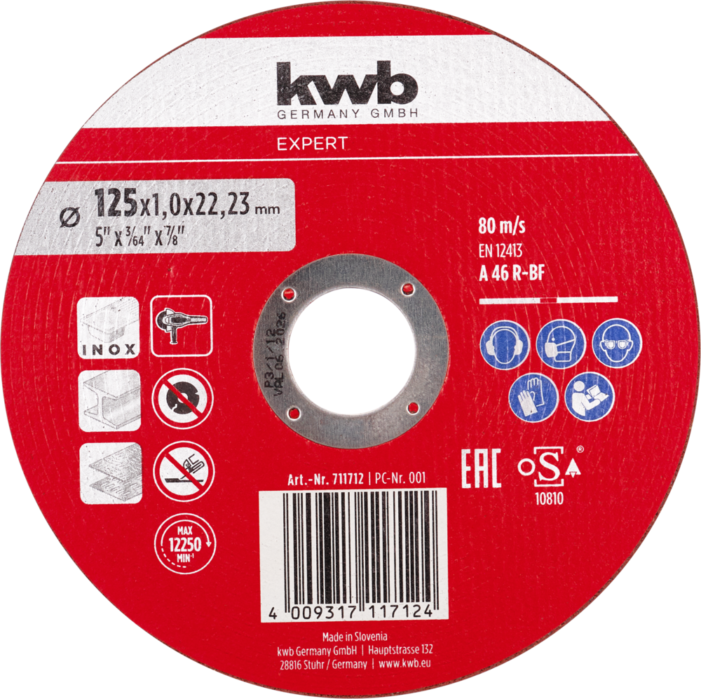KWB Metalltrennscheibe, extra dünn, Ø 125 mm x 1,0