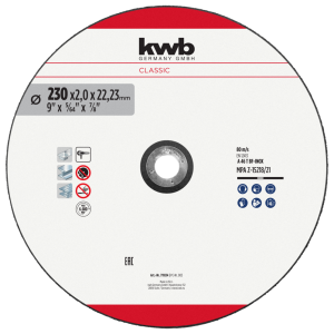 KWB Trennscheibe zur Edelstahl- und Stahlbearbeitung, Ø 230 mm x 1,9 KWB Trennscheibe zur Edelstahl- und Stahlbearbeitung, Ø 230 mm x 1,9