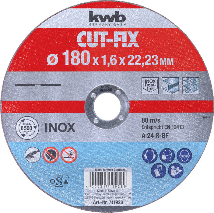 KWB CUT-FIX® Trennscheiben extra dünn, Metallbearbeitung, Ø 180 mm