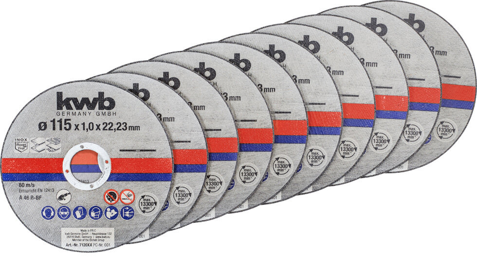 KWB Dünntrennscheiben-Set 115x1,0, 10-tlg