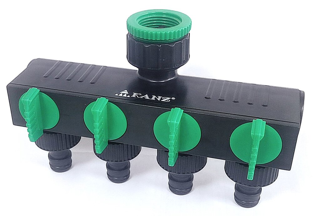 KANZ 4-fach-Wasserverteiler mit Sperrventil