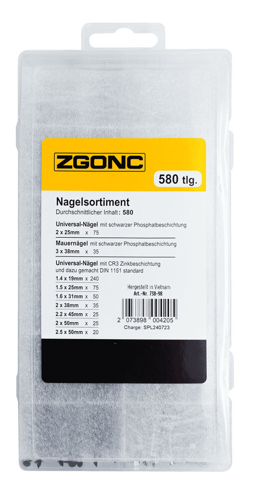 Zgonc Nagel-Sortiment 580-Tlg.