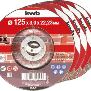 KWB Trennscheiben, Steinbearbeitung, Ø 125 mm, 5 Stk. KWB Trennscheiben, Steinbearbeitung, Ø 125 mm, 5 Stk.
